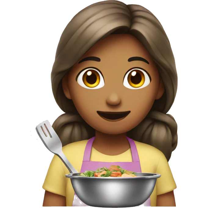 Girl eat cooking emoji