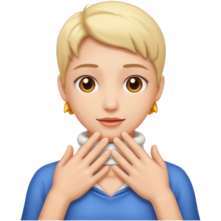 Hands on neck emoji