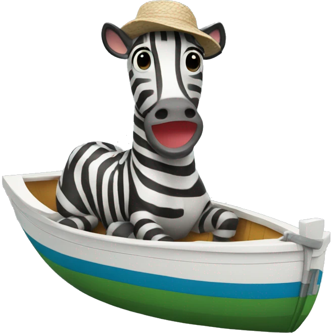 zebra riding a boat  emoji