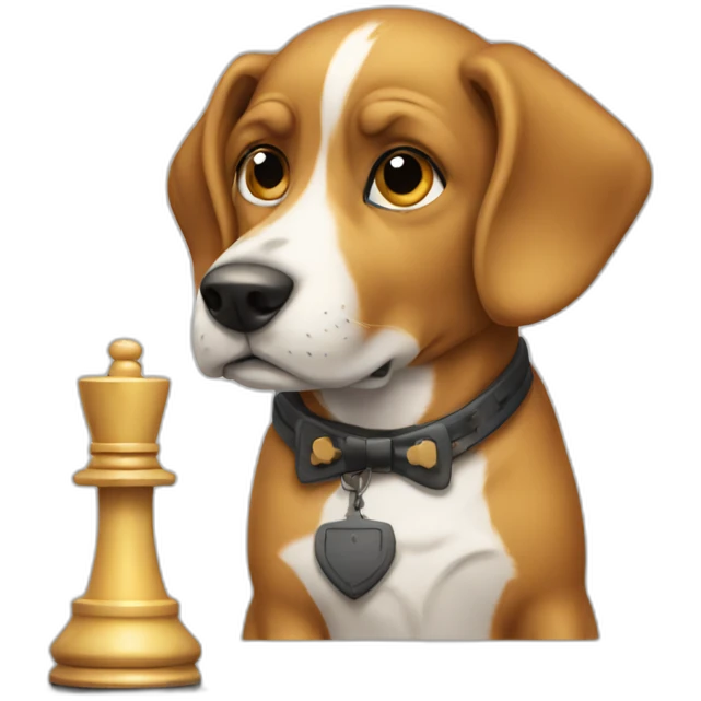 dog playing chess emoji