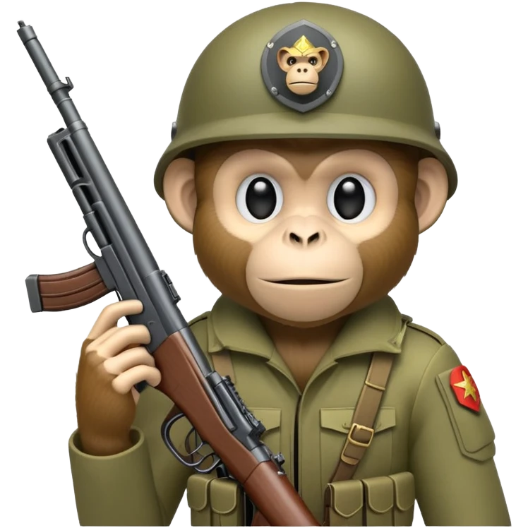 Monkey in the war emoji