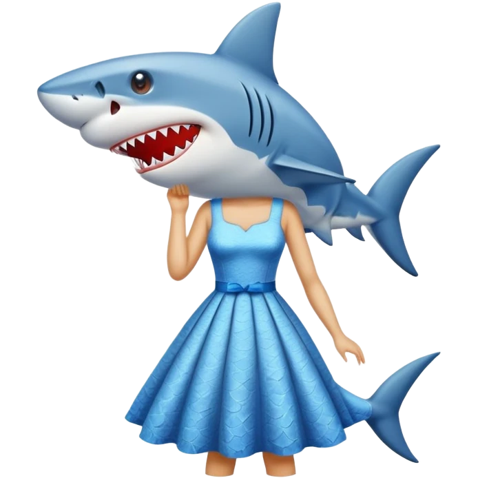Shark in a dress emoji
