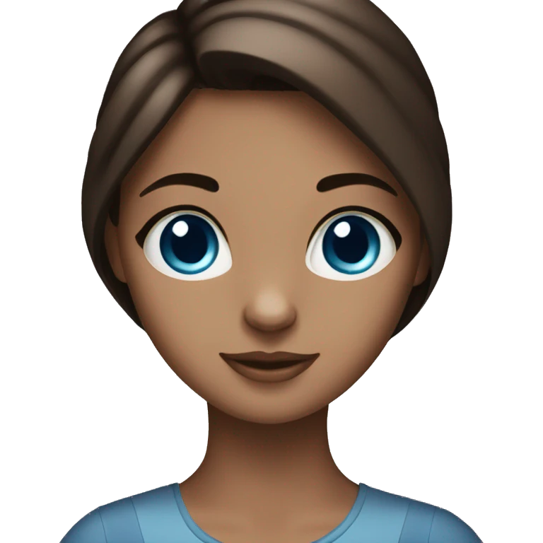 brunette girl blue eyes holding siamese cat emoji