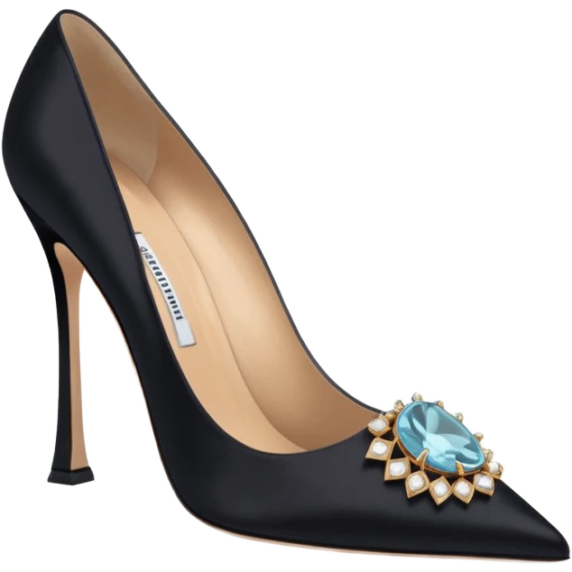 manolo blahink 90's satin pump add the jewelry to the front emoji