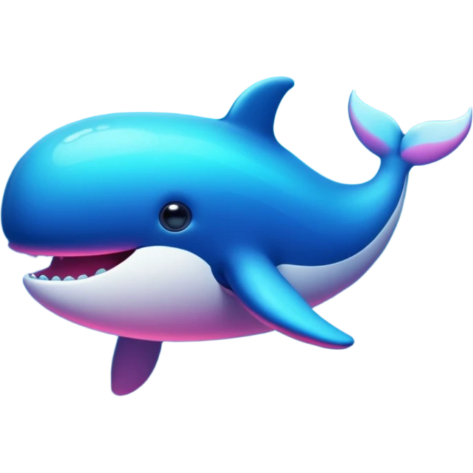 neon whale in the sea emoji
