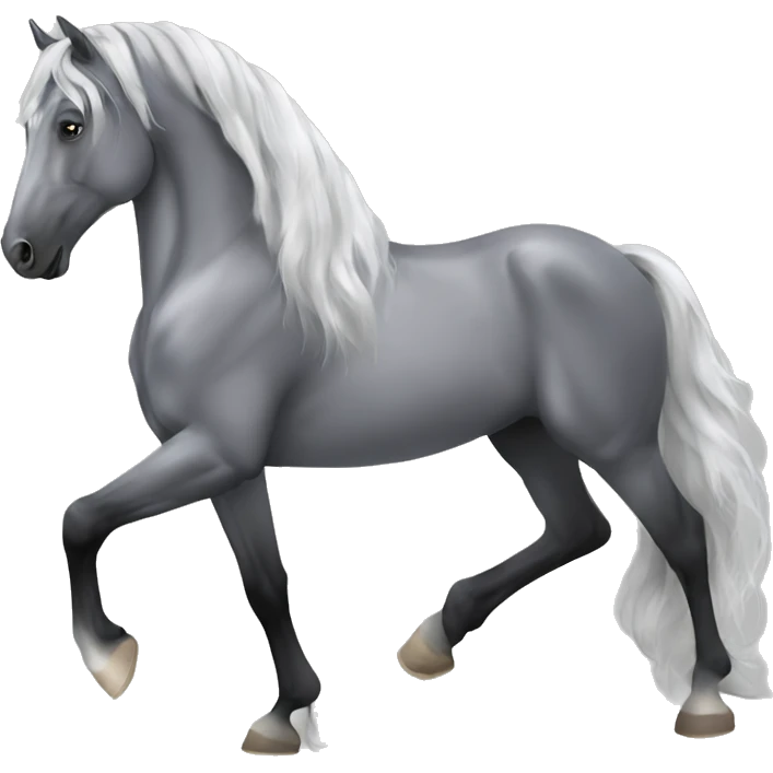 A dapple grey friesian horse  emoji
