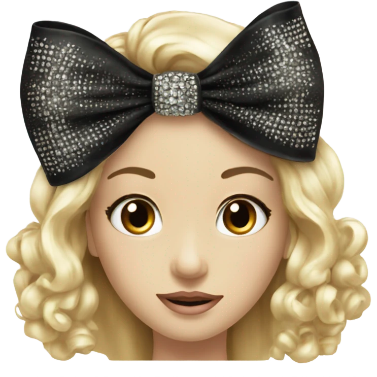 Elegant black bow with rhinestones  emoji
