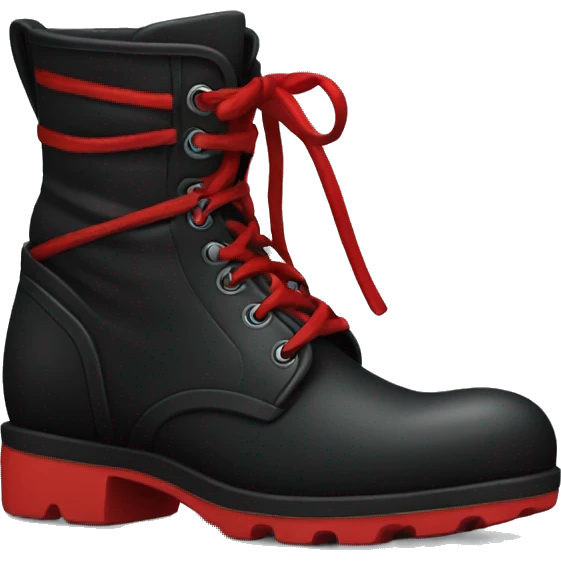 Black boots with red laces  emoji