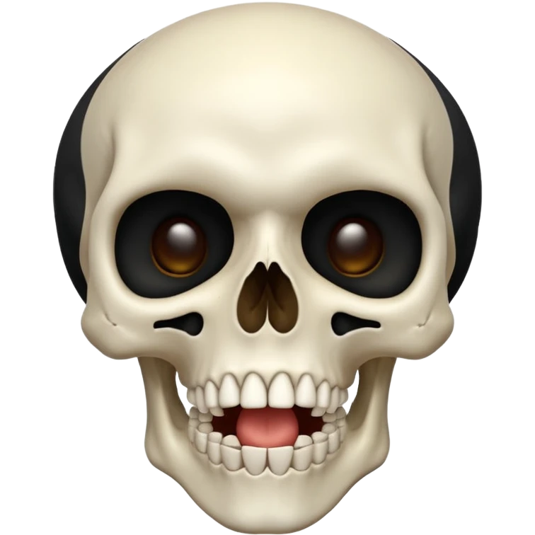 skull looking up with  exagerated open mouth emoji