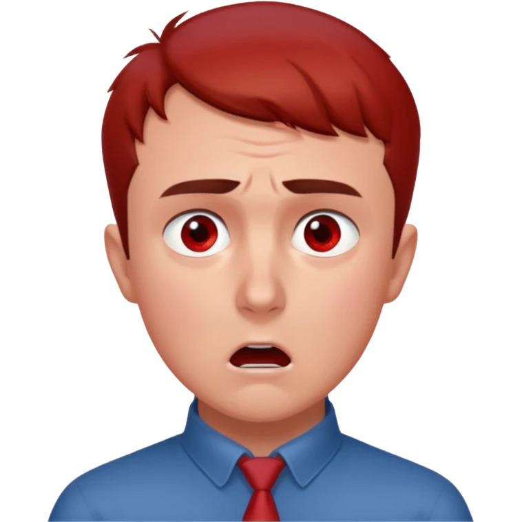 Charlie kirk with red speck on neck and scared expression on face emoji