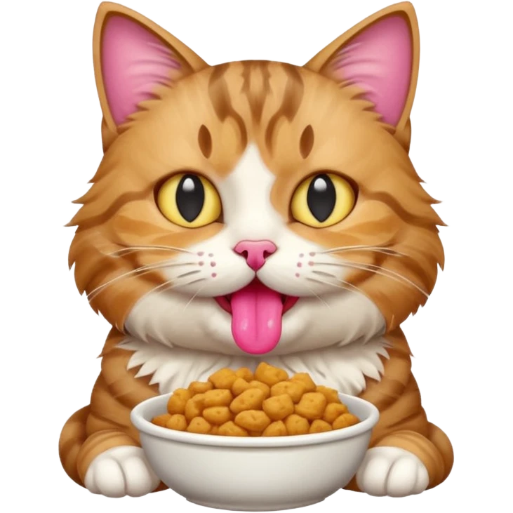 Кот кушает еду ￼ emoji