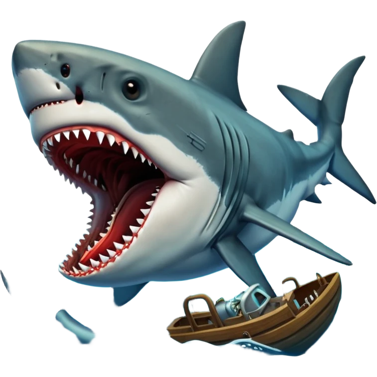 Megalodon shark getting eaten by a kraken emoji