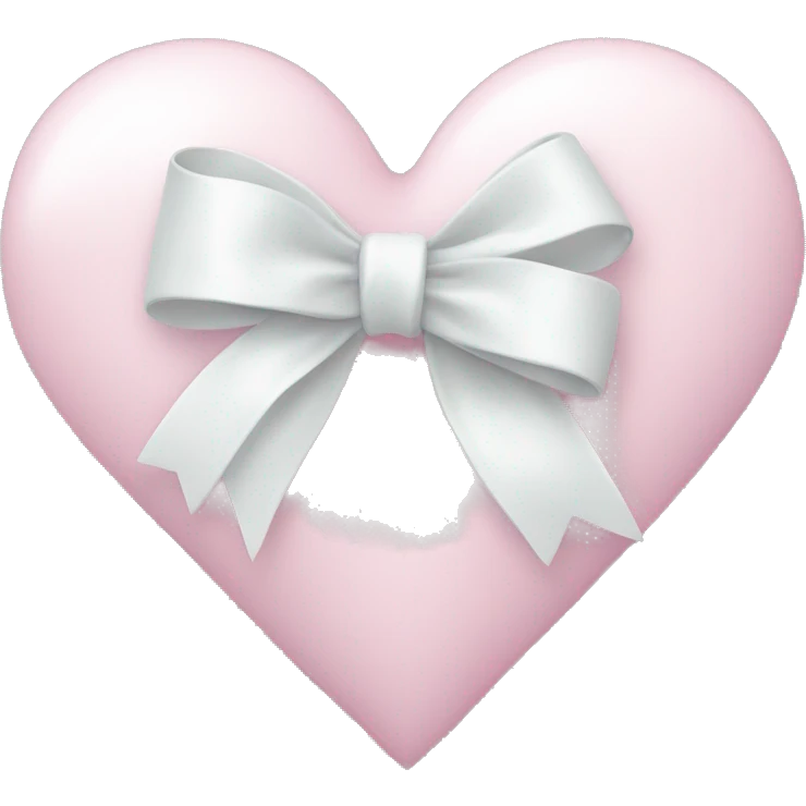 Pastel pink heart with white bow emoji