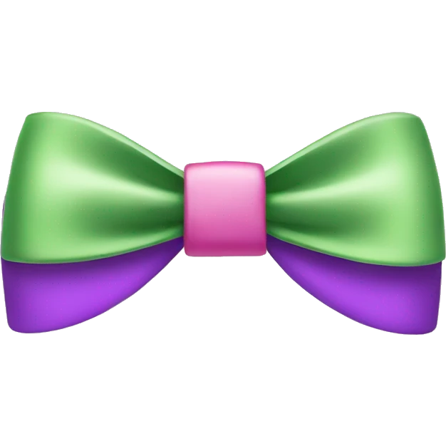 pink, purple and green bow emoji