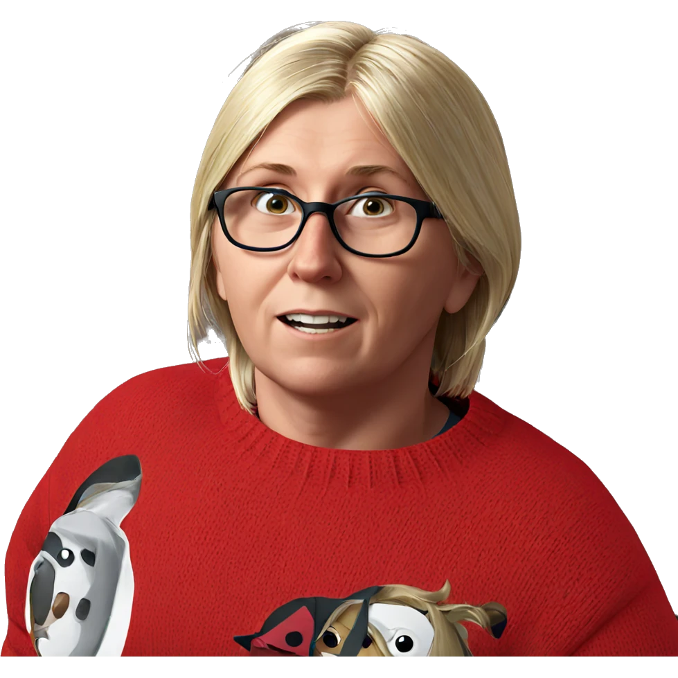 blonde boy in red sweater emoji