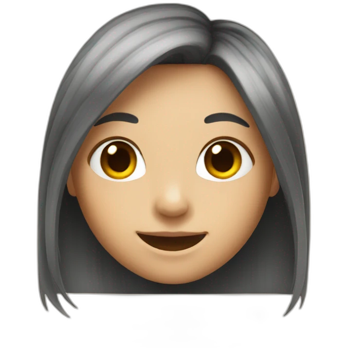 a girl with long har and a smile emoji