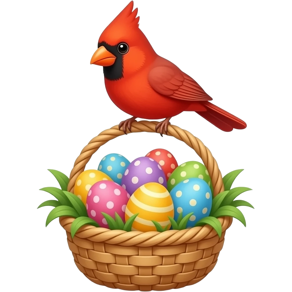 cardinal on an easter basket emoji