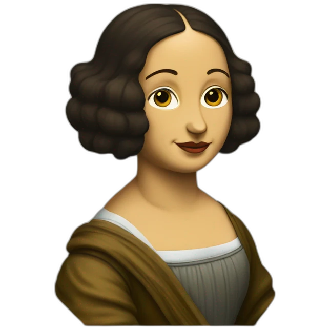 Mona Lisa with neck tattoo emoji