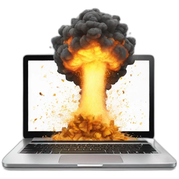 a laptop exploding emoji