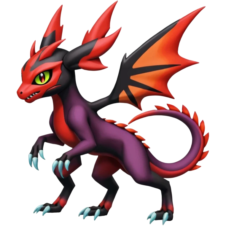 Colorful Cool Badass  Meloetta-Litten-Noivern-Salandit-Guilmon-Darkrai-Pokémon-Fakémon-fusion-hybrid-creature emoji