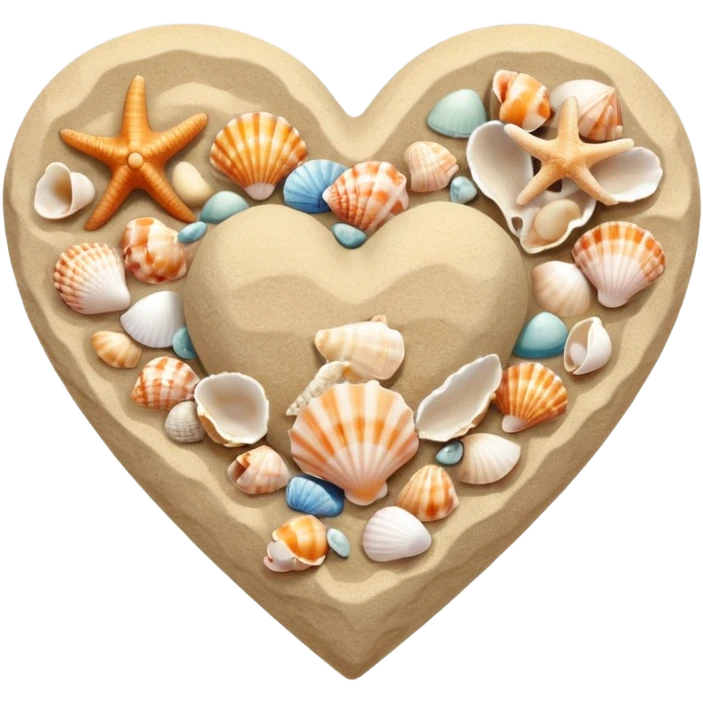 beach themed heart emoji