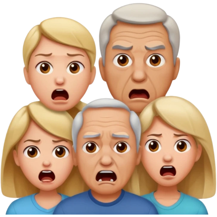 HAZ UNA FAMILIA GRITANDO, MI NOVIA, MI OPAPA. MI MAMA Y YO. CARA DE GRITOS FUERTEES. QUE SE NOITE QUE GRITAN MOLKESTOS emoji