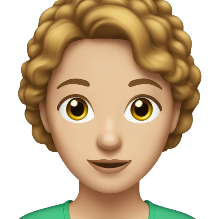 30 year old white woman brown hair green eyes emoji