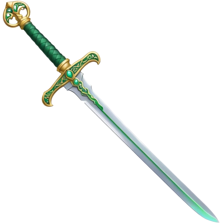 Double-edged Arabic sword with green color emoji