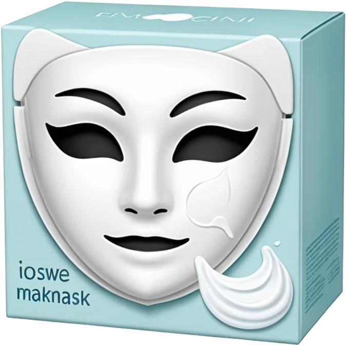 a beauty box of skincare white mask packs emoji