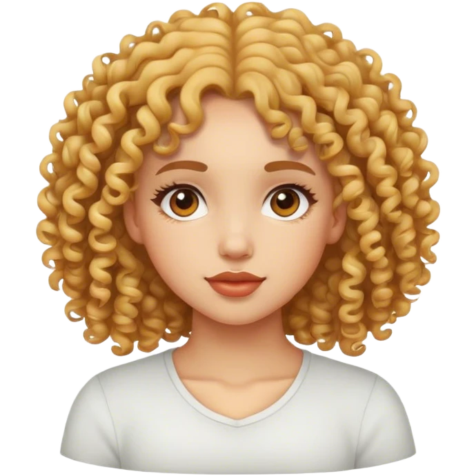 Curly hair light skin girl emoji
