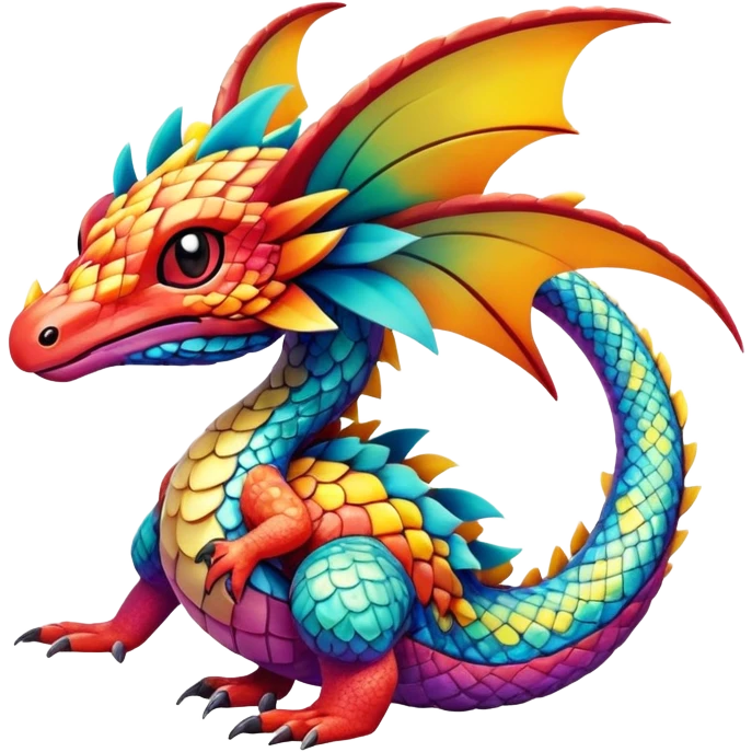 Colorful Exotic Pokémon-Fakémon-hybrid-creature (full body) emoji
