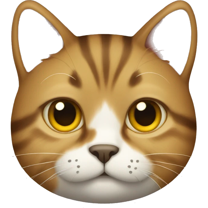 Cat with brown and yellow fur fat emoji