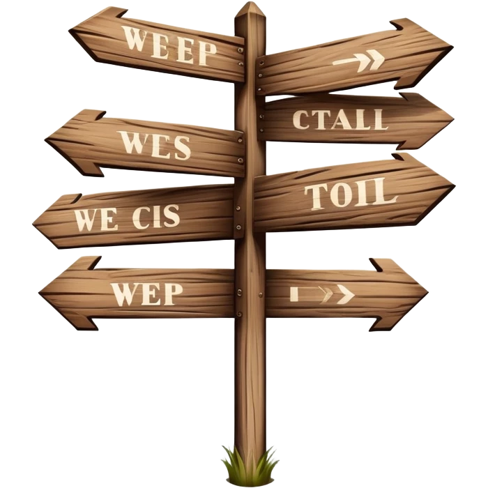 wooden signpost with directional arrows emoji