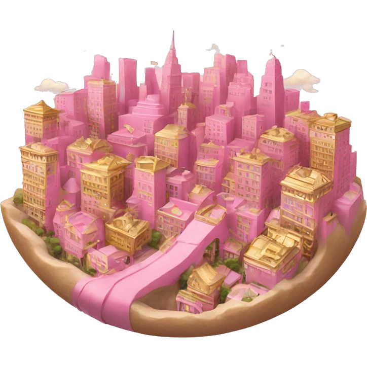 pink and gold city emoji