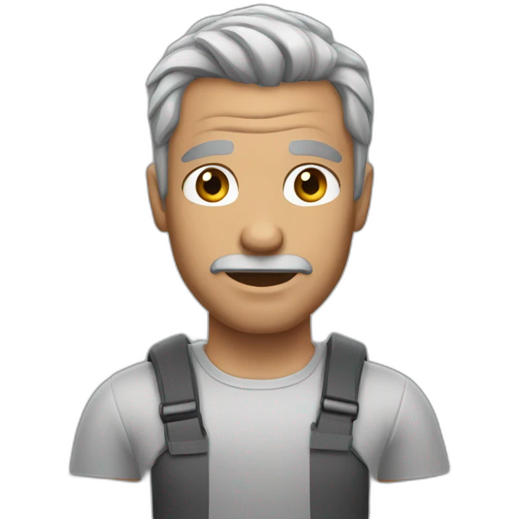 muscular gray hair guy emoji