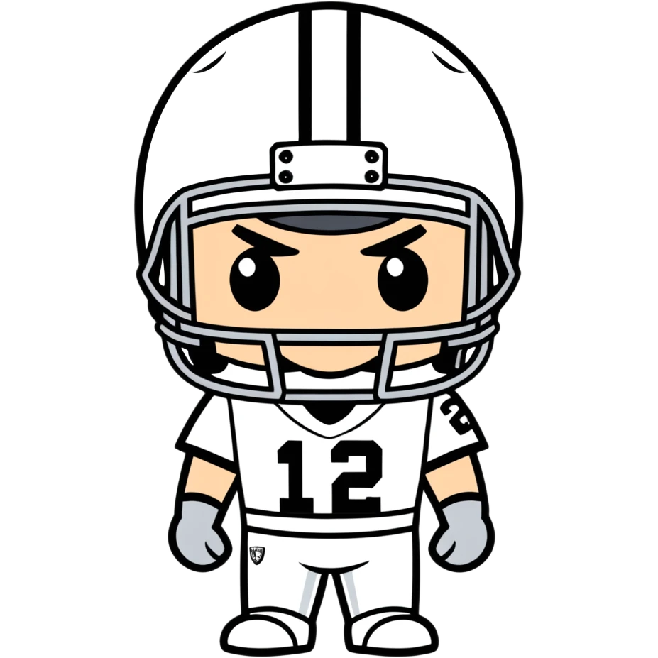 Wearing a Oakland raider helmet and uniform emoji