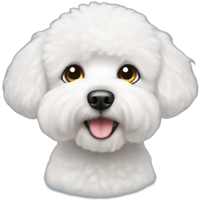 white bichon frise with one eye emoji