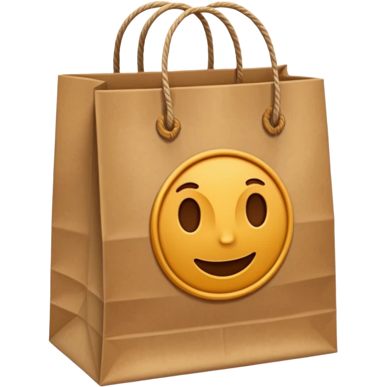 Large paper bag with a logo and thick string handles. emoji