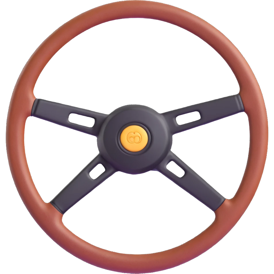 steering wheel with leather texture emoji