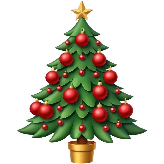 christmas tree with red balls emoji