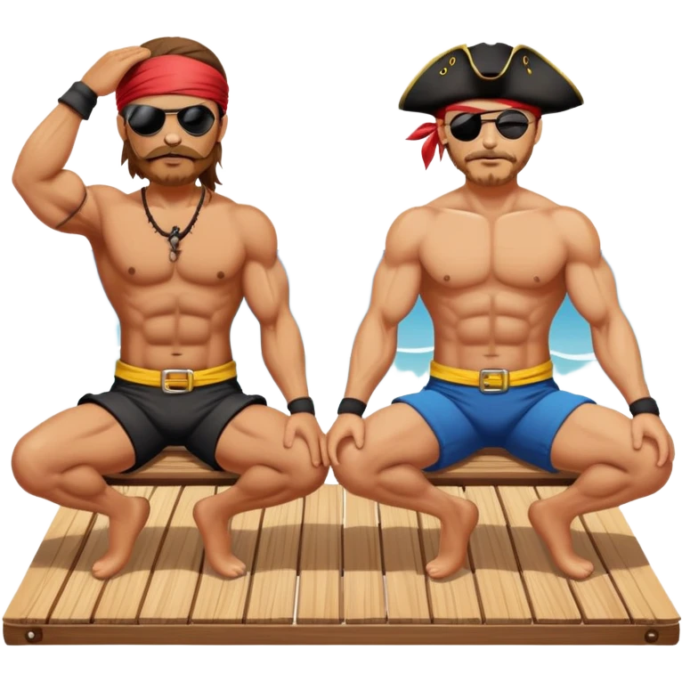 Two pirates making pilates emoji