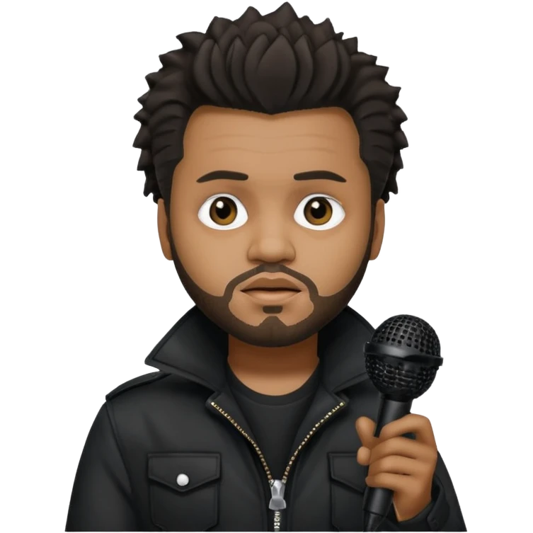 The weeknd holding microphone emoji