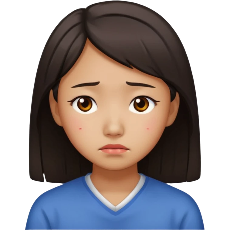 chinese teenage female having Heartbreak - feeling of deep sadness when love ends emoji