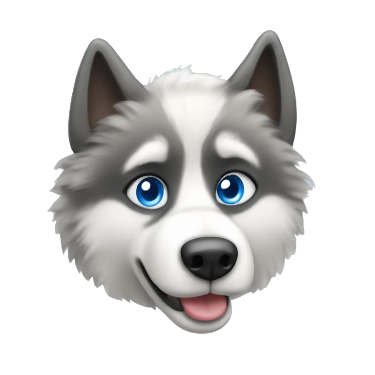 Wooly husky with blue eyes emoji