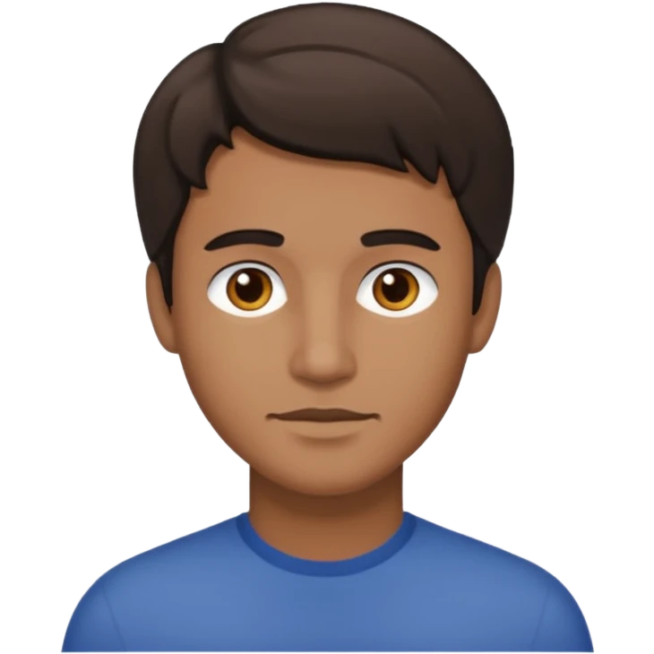 Un hombre con pelo chino y corto medio morenito u emoji