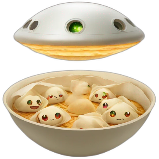 UFO catching dumplings emoji