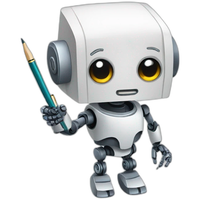 robot with pen and paper emoji