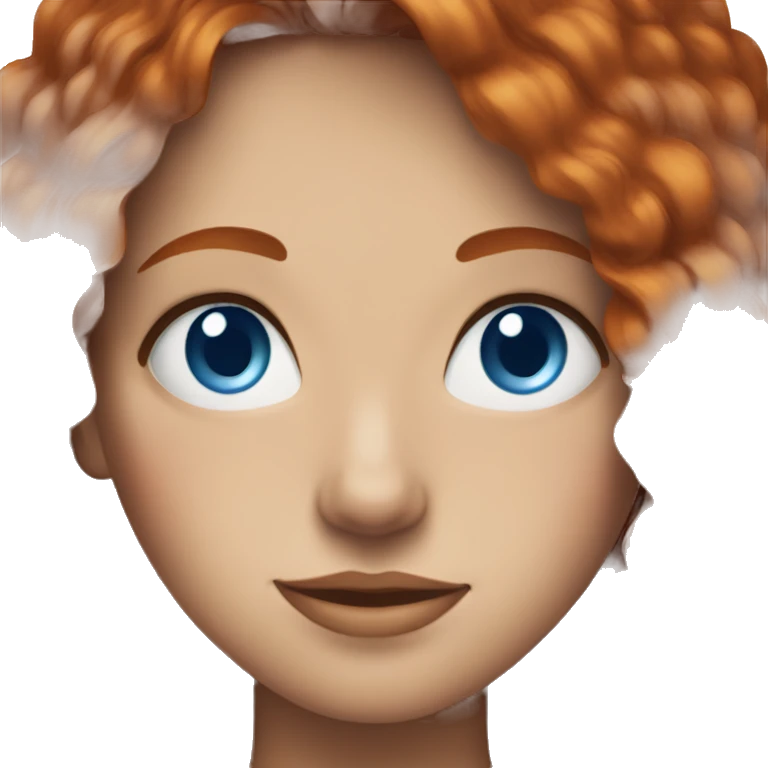 Adult female redhead with blue eyes and freckles. emoji