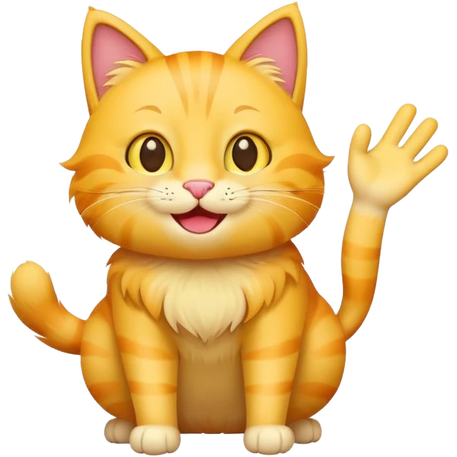 Gato amarillo saludando  emoji