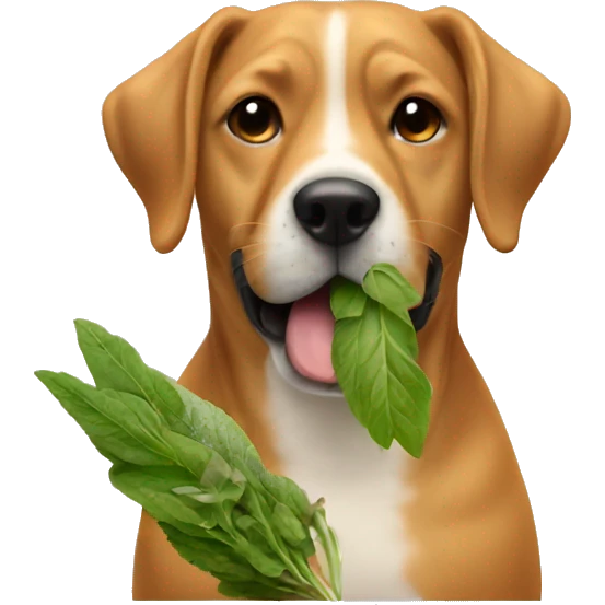 Dog eating herbal medicine  emoji